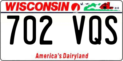 WI license plate 702VQS