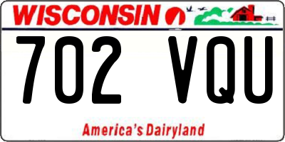 WI license plate 702VQU