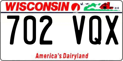 WI license plate 702VQX