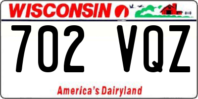 WI license plate 702VQZ