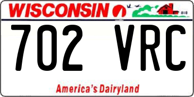 WI license plate 702VRC