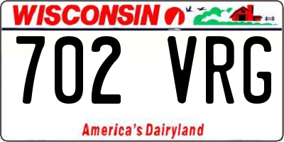 WI license plate 702VRG