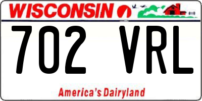 WI license plate 702VRL