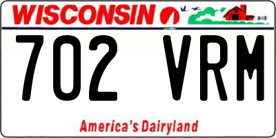 WI license plate 702VRM