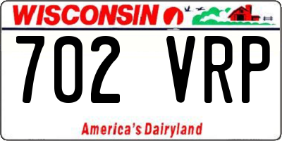 WI license plate 702VRP