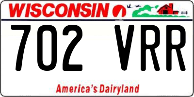 WI license plate 702VRR