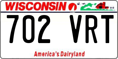 WI license plate 702VRT