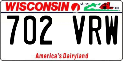 WI license plate 702VRW