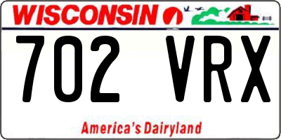 WI license plate 702VRX
