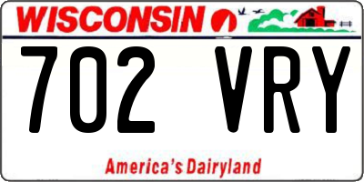 WI license plate 702VRY
