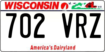 WI license plate 702VRZ
