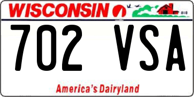 WI license plate 702VSA