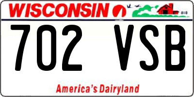 WI license plate 702VSB