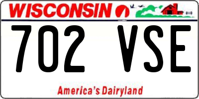 WI license plate 702VSE