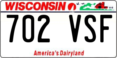 WI license plate 702VSF