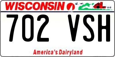 WI license plate 702VSH