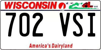 WI license plate 702VSI