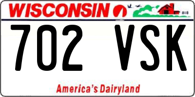 WI license plate 702VSK
