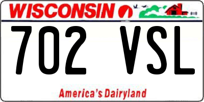 WI license plate 702VSL