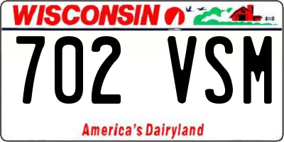 WI license plate 702VSM