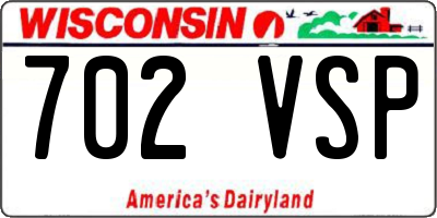 WI license plate 702VSP