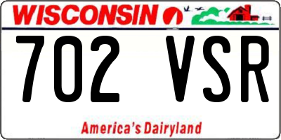 WI license plate 702VSR