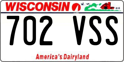 WI license plate 702VSS