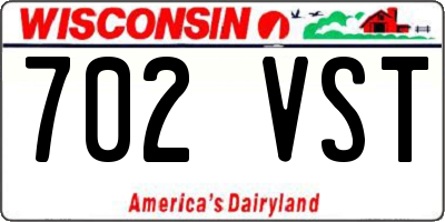 WI license plate 702VST