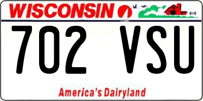 WI license plate 702VSU