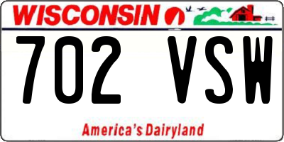 WI license plate 702VSW