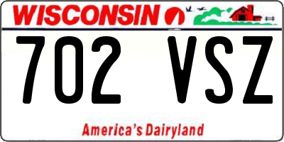 WI license plate 702VSZ