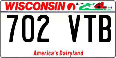 WI license plate 702VTB