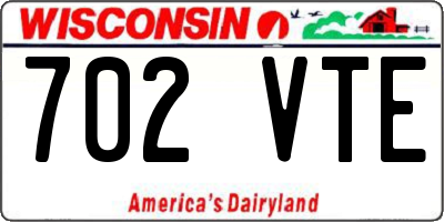 WI license plate 702VTE
