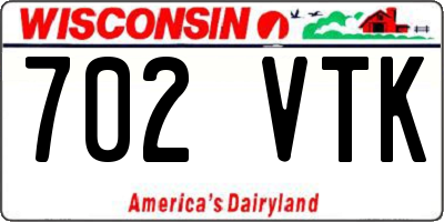 WI license plate 702VTK