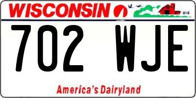 WI license plate 702WJE