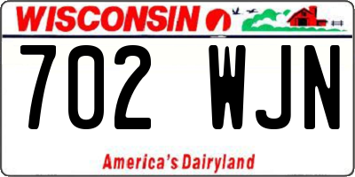 WI license plate 702WJN