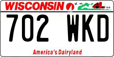 WI license plate 702WKD