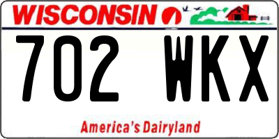 WI license plate 702WKX