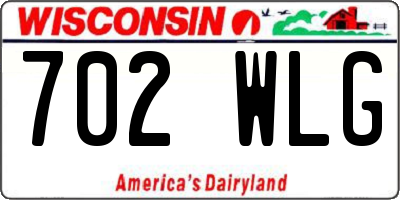 WI license plate 702WLG