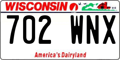 WI license plate 702WNX