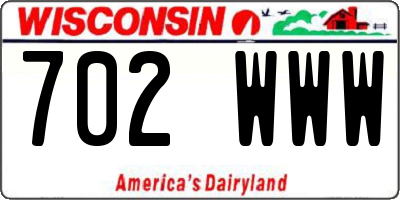 WI license plate 702WWW