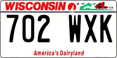 WI license plate 702WXK