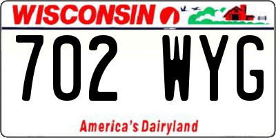 WI license plate 702WYG