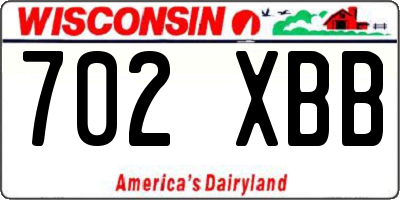 WI license plate 702XBB