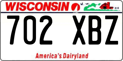 WI license plate 702XBZ