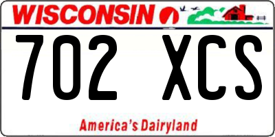 WI license plate 702XCS