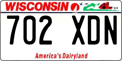 WI license plate 702XDN