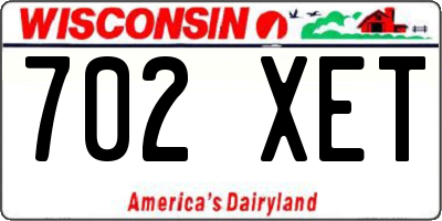 WI license plate 702XET