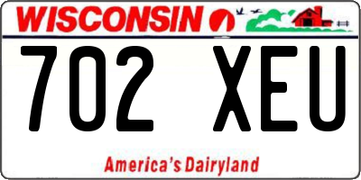 WI license plate 702XEU