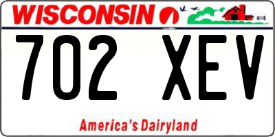 WI license plate 702XEV